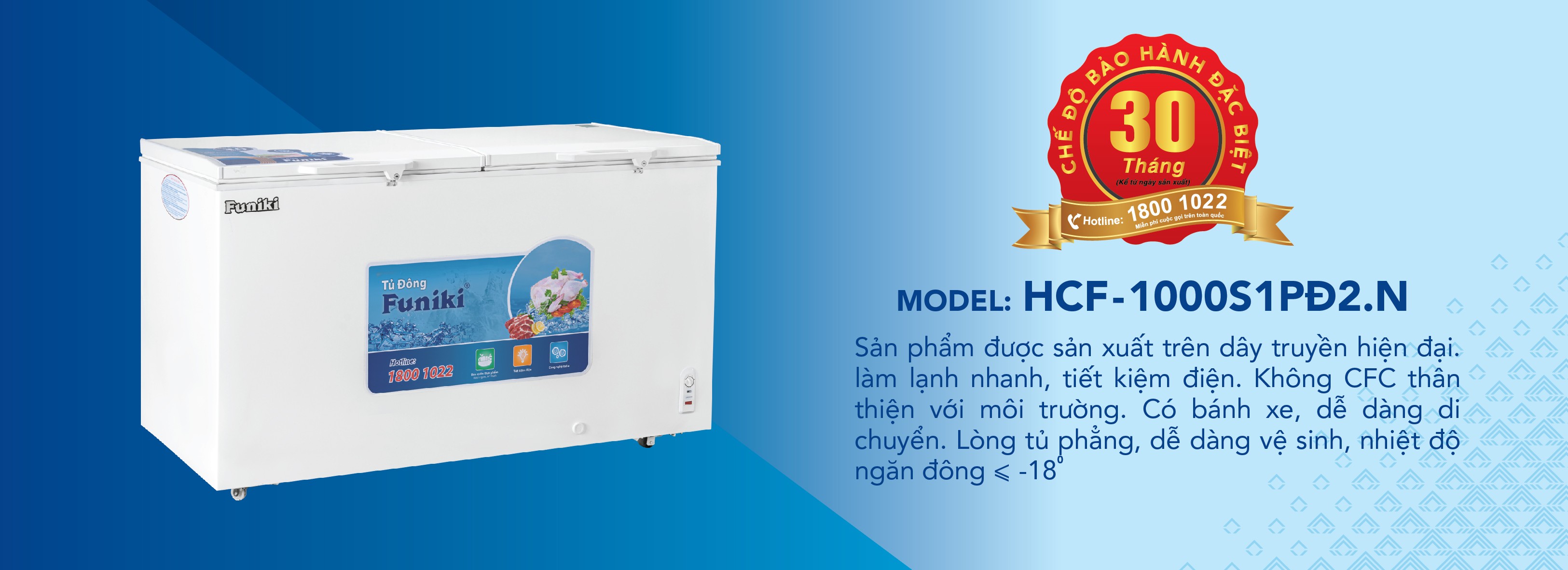 Tủ đông Funiki HCF-1000S1PĐ2.N