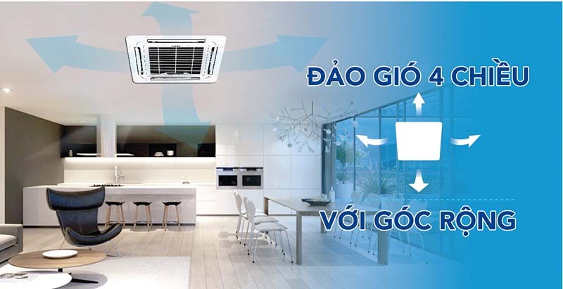 Điều hòa âm trần có diện tích làm mát lớn, phù hợp với các khu vực rộng