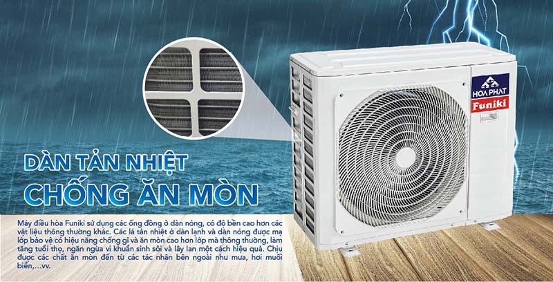 Điều hòa Funiki 2 chiều sử dụng dàn tản nhiệt