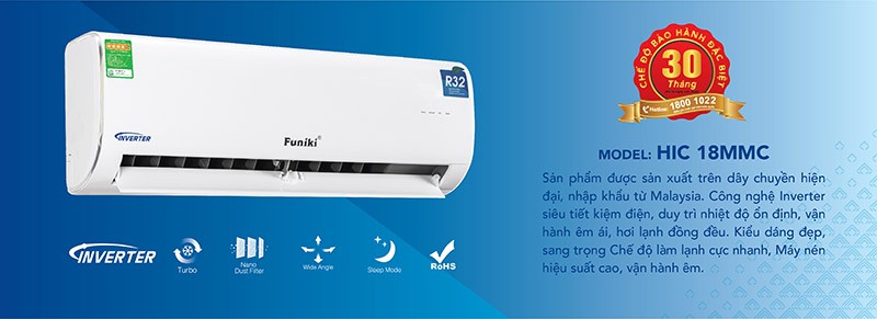 Điều hòa Funiki Inverter nhập khẩu từ Malaysia