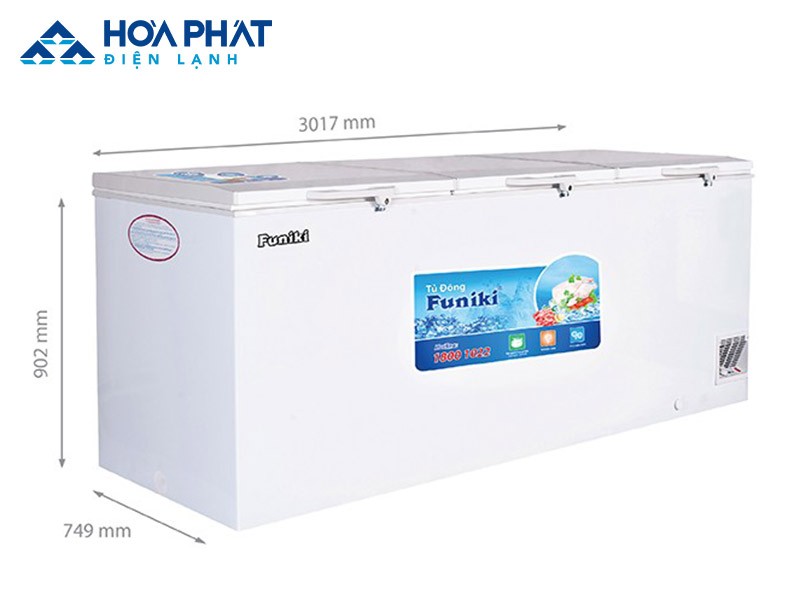 Kích thước tủ đông dung tích lớn hơn 600L