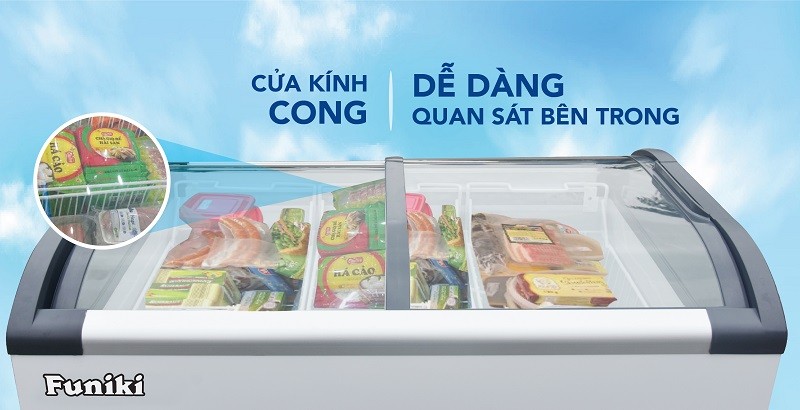 tủ đông mặt kính hoà phát