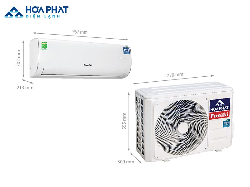 Kích thước sản phẩm điều hòa Funiki treo tường 18000 BTU -  HSC 18MMC