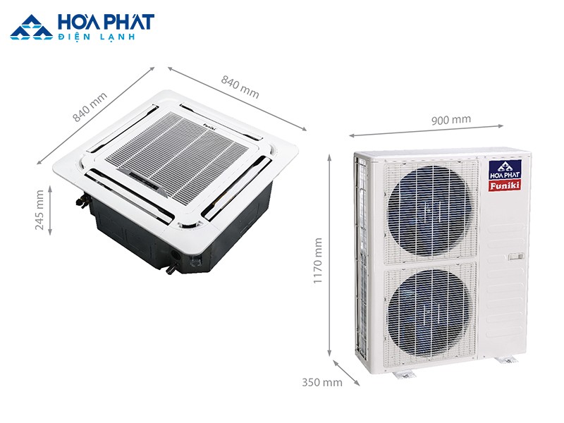 Máy điều hòa âm trần Funiki CH 50MMC sử dụng các ống đồng ở dàn nóng, có độ bền cao hơn các vật liệu thông thường khác