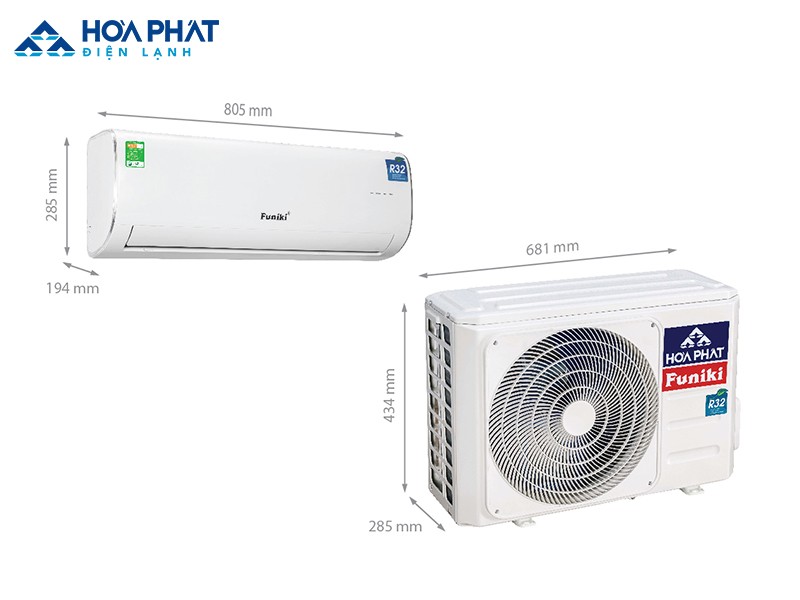 Điều hòa Funiki HSC 12MMC 1 chiều công suất 12.000 BTU sử dụng gas R32 thân thiện với môi trường và kích thước phù hợp với không gian phòng