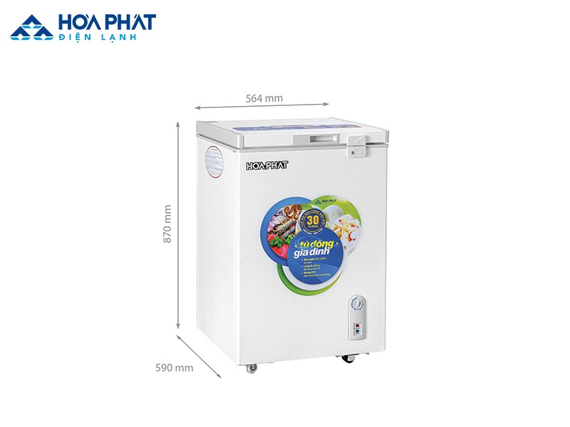 Tủ đông mini đứng Hòa Phát HCF 106S1Đ 1 ngăn 1 cánh