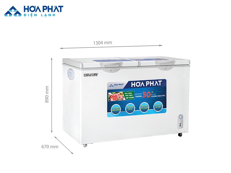 Tủ đông Hòa Phát Inverter 1 ngăn 2 cánh HCFI 666S1Đ2