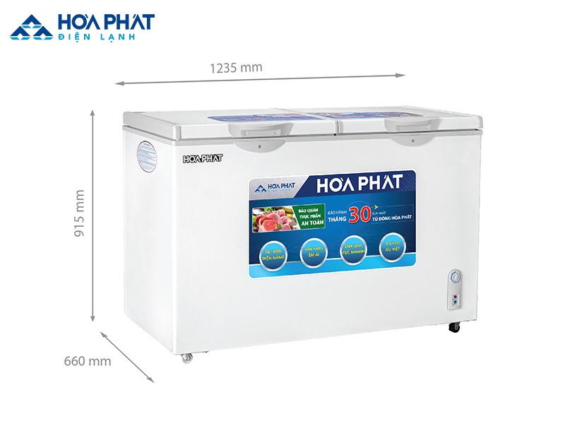 Tủ đông Hòa Phát 2 ngăn 2 cánh HCF 656S2N2 với 2 chế độ đông/mát tiện ích