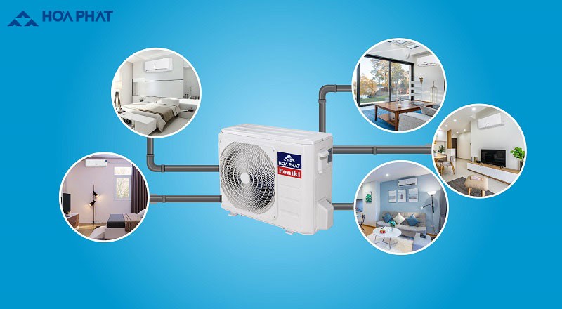 Điều hòa multi sở hữu ưu điểm dàn lạnh hoạt động riêng lẻ, không bị ảnh hưởng đến nhau