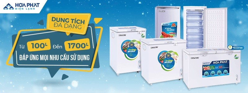 Tủ đông Hòa Phát đa dạng dung tích đáp ứng mọi nhu cầu sử dụng của khách hàng