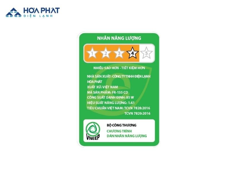 Nhãn năng lượng thường có trên các sản phẩm tủ lạnh