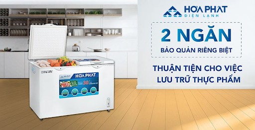 Tủ đông có 2 ngăn với 2 lắp