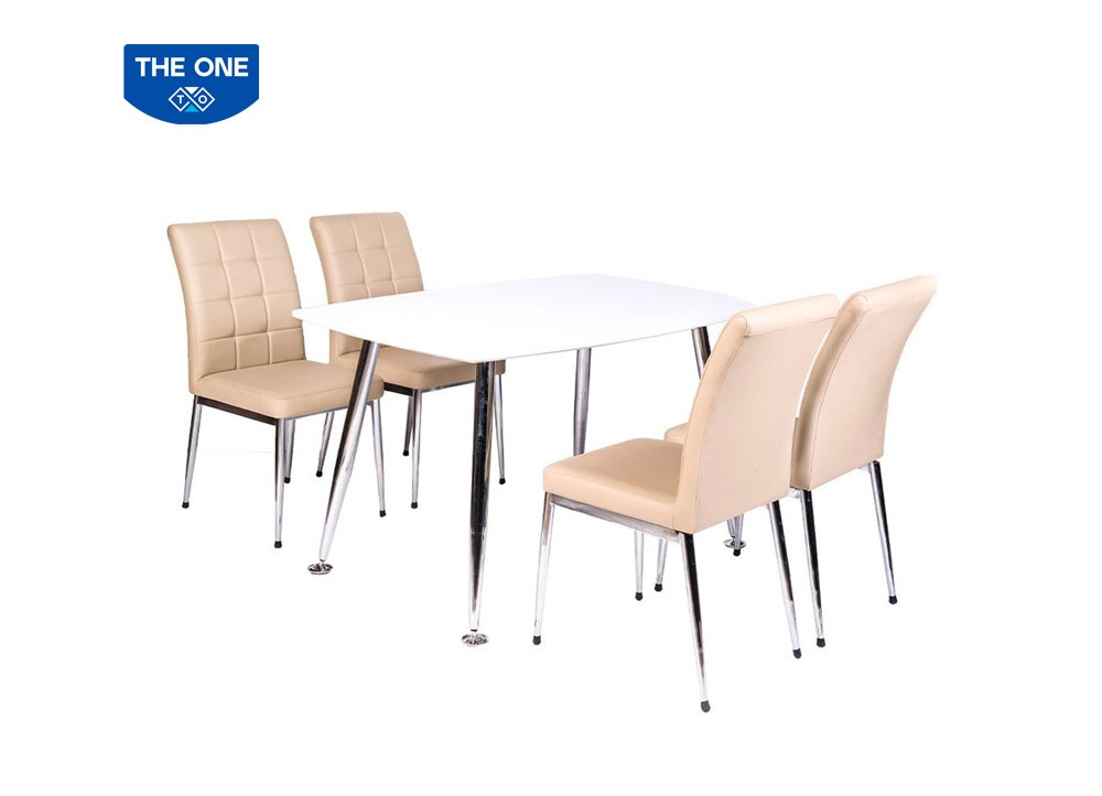 Bàn ghế ăn khung thép THE ONE B68  - G68 (sơn trắng)