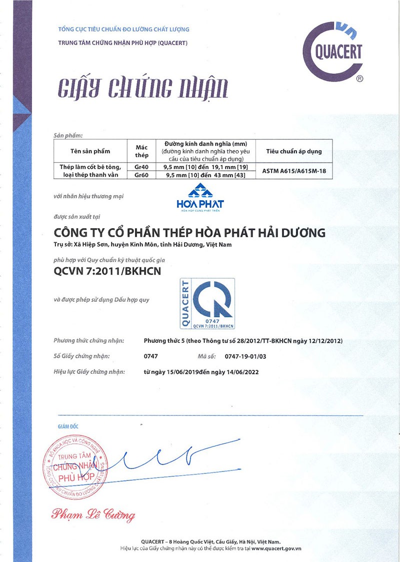 chứng chỉ chất lượng thép hòa phát 4