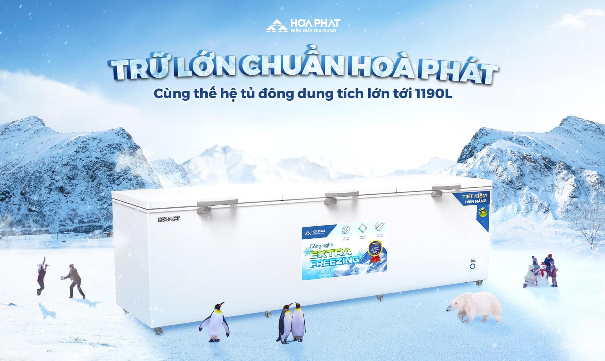 Hòa Phát trình làng dòng tủ đông có dung tích khủng, tiết kiệm điện đến 50%