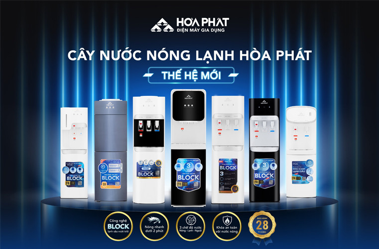 Điện máy Gia dụng Hòa Phát ra mắt bộ sưu tập Cây nước nóng lạnh 3 chế độ thế hệ mới