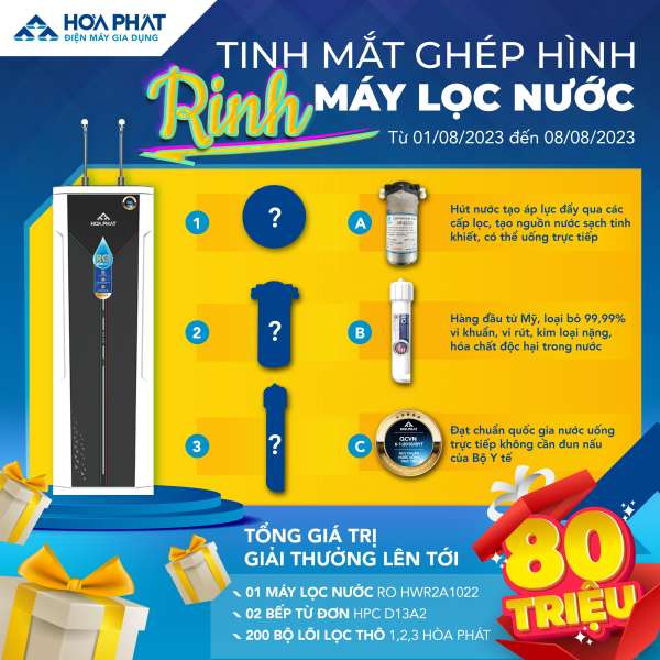 Điện máy Gia dụng Hòa Phát tổ chức minigame ghép hình tặng máy lọc nước RO