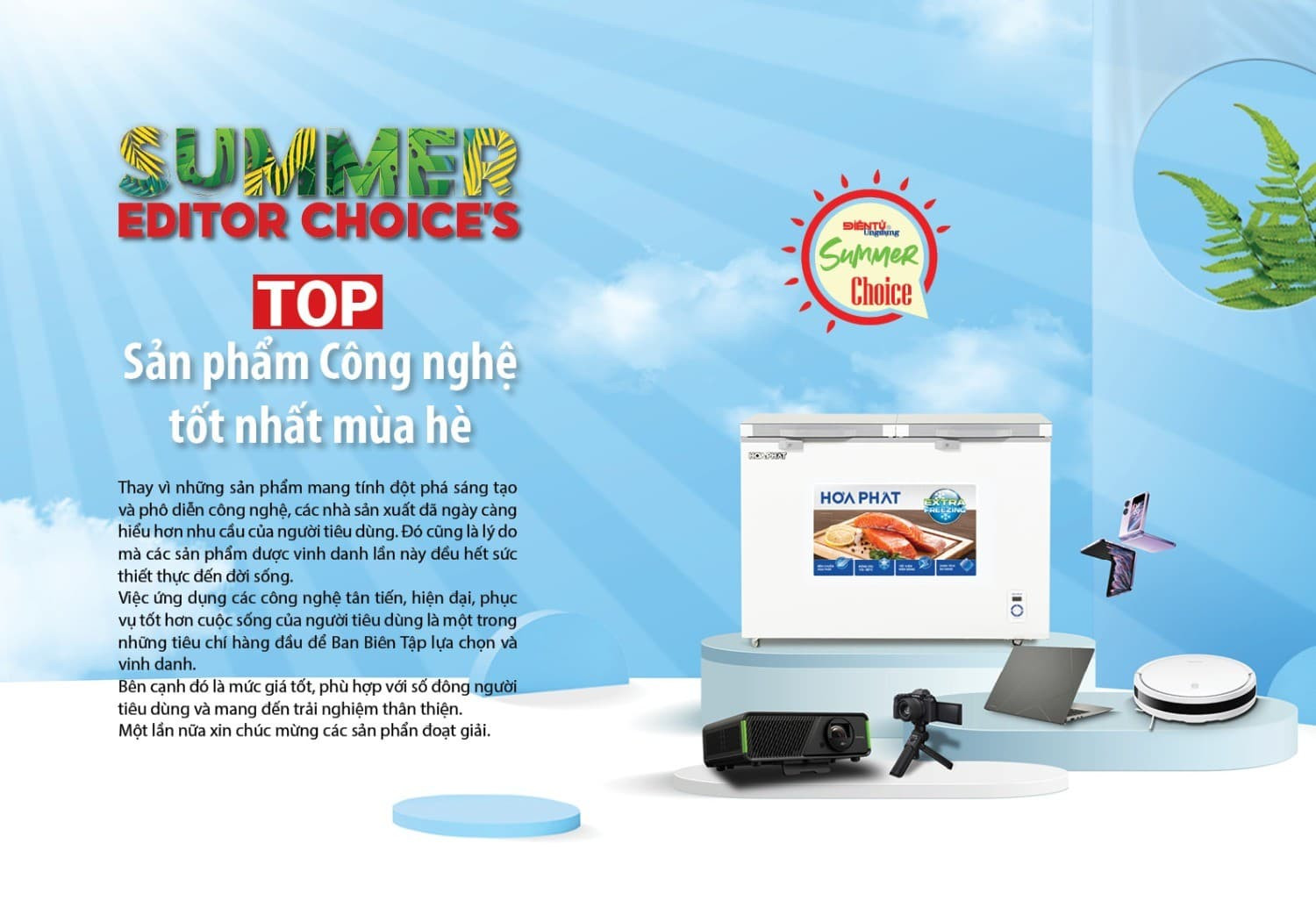 TỦ ĐÔNG HÒA PHÁT ĐƯỢC VINH DANH LÀ SẢN PHẨM CÔNG NGHỆ TỐT NHẤT MÙA HÈ 2023