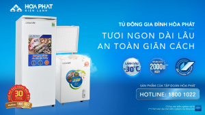 TỦ ĐÔNG GIA ĐÌNH HÒA PHÁT - TƯƠI NGON DÀI LÂU, AN TOÀN GIÃN CÁCH