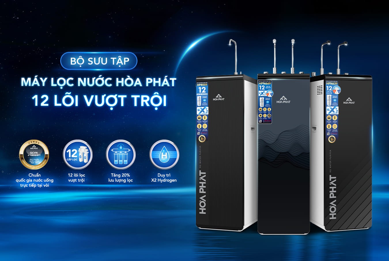 Hòa Phát ra mắt bộ sưu tập máy lọc nước 12 lõi vượt trội