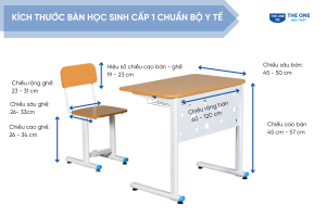 Kích thước bàn ghế học sinh cấp 1 chuẩn: Cách chọn đúng giúp bé học tốt, tránh cong vẹo cột sống