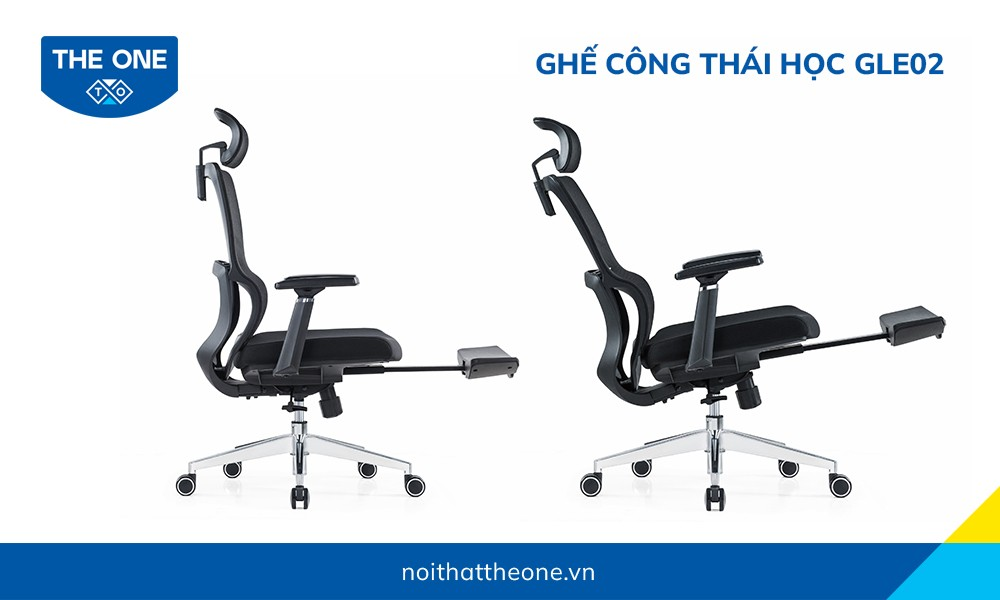 Cơ chế ngả sâu và tích hợp gác chân cho phép người dùng nghỉ ngơi tại chỗ.