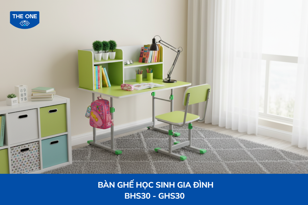 Ảnh minh họa góc học tập hợp bản mệnh Mộc của bé Mậu Tuất 2018.
