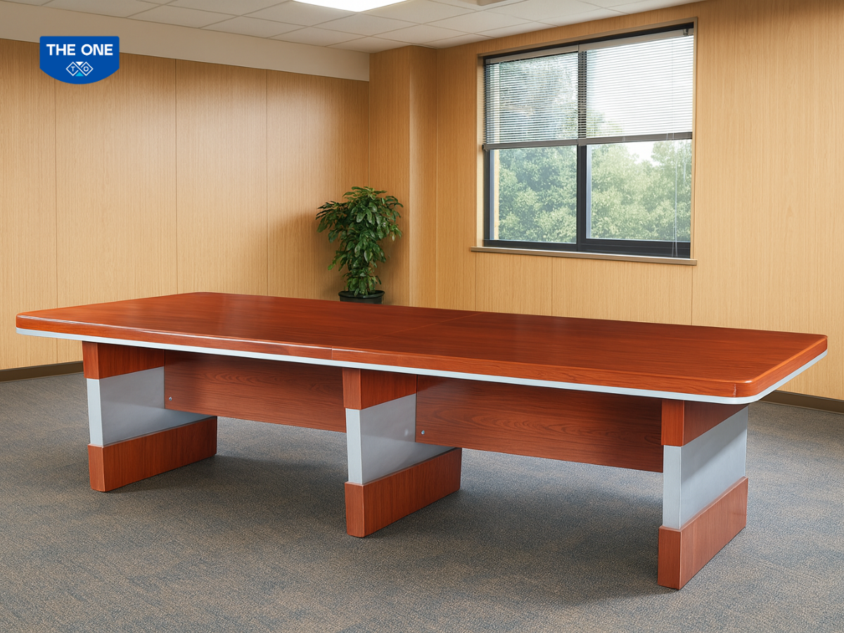 Bàn họp CT3012H2 - W3000 x D1200 x H760mm, màu G14/G17 (đỏ, nâu đậm).