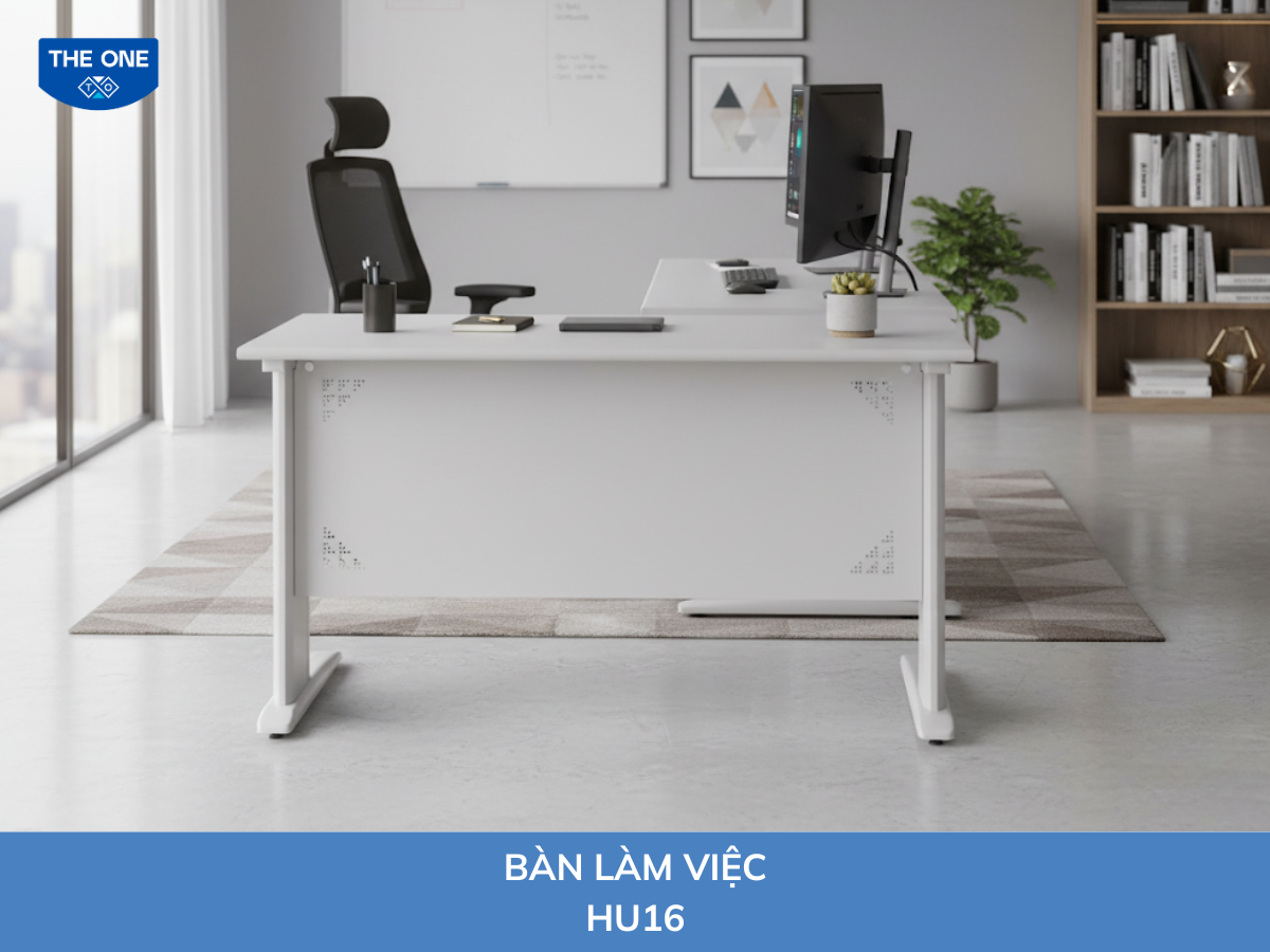 Bàn làm việc kích thước: W1600 x D700 x H750mm - Màu L1/L22/M23/M21 (nâu cam, xám nhạt, xám trung tính, nâu vàng). 