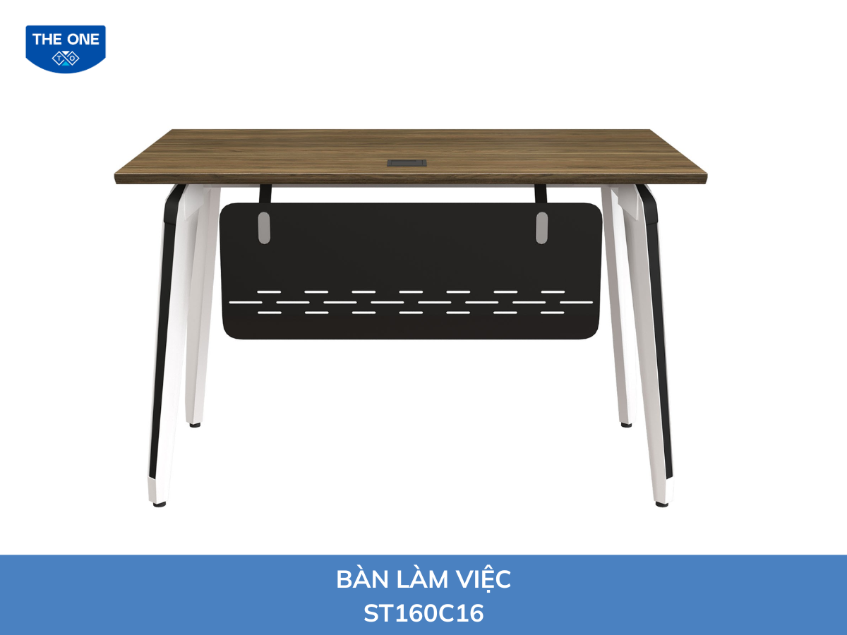 Bàn chuyên viên kích thước: W1600 x D700 x H750mm - Màu M32/M26 (nâu xám, đen đậm).