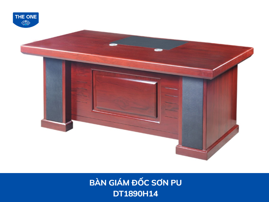 Bàn giám đốc kích thước sản phẩm: Rộng 1800 x Sâu 900 x Cao 760mm - Màu G14/G17 (đỏ đậm, nâu sẫm).