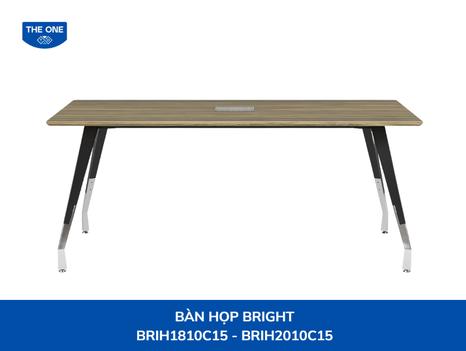 Bàn họp kích thước sản phẩm: W1800 x D1000 x H760mm - Màu M32/M26 (nâu sẫm, đen).