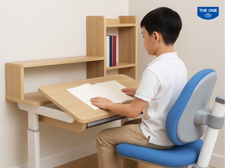 Điều chỉnh sao cho chiều cao và độ nghiêng của bàn phù hợp với vóc dáng người dùng để hỗ trợ chống gù, chống cận