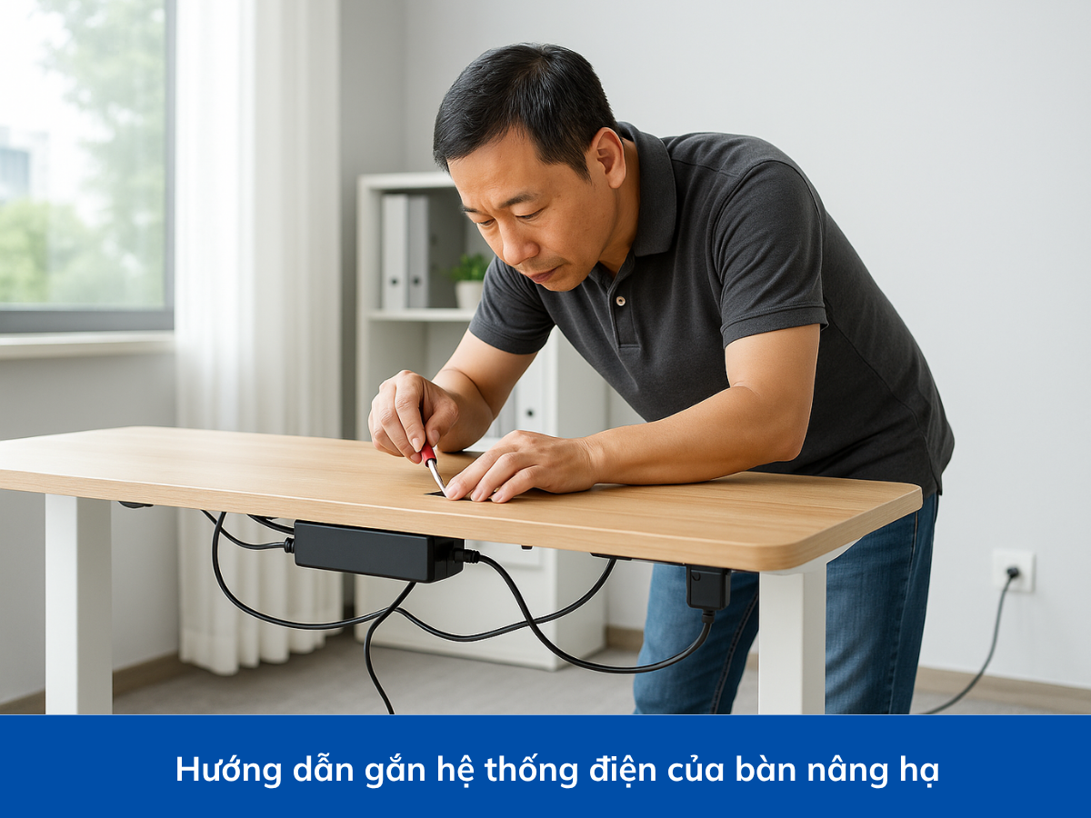 Hướng dẫn gắn hệ thống điện của bàn nâng hạ