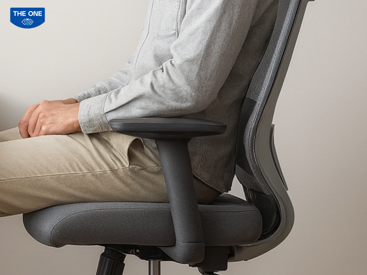 Điều chỉnh tựa lưng để nâng đỡ cột sống.