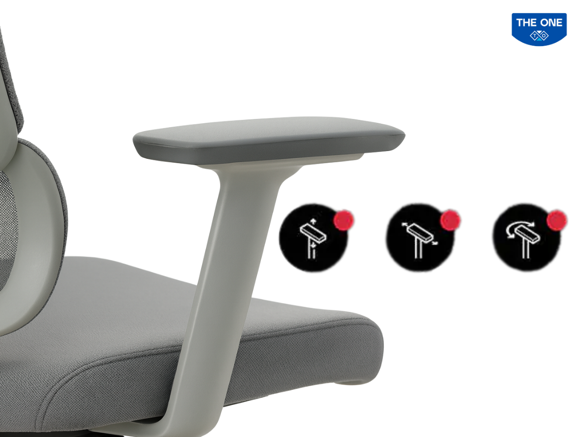 Điều chỉnh tay vịn để giữ vai thả lỏng, không bị mỏi khi làm việc.