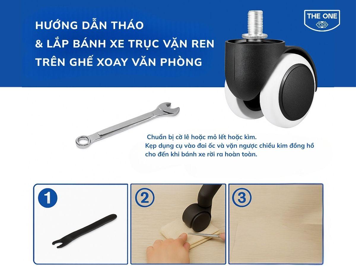 Hướng dẫn tháo bánh xe trục vặn ren