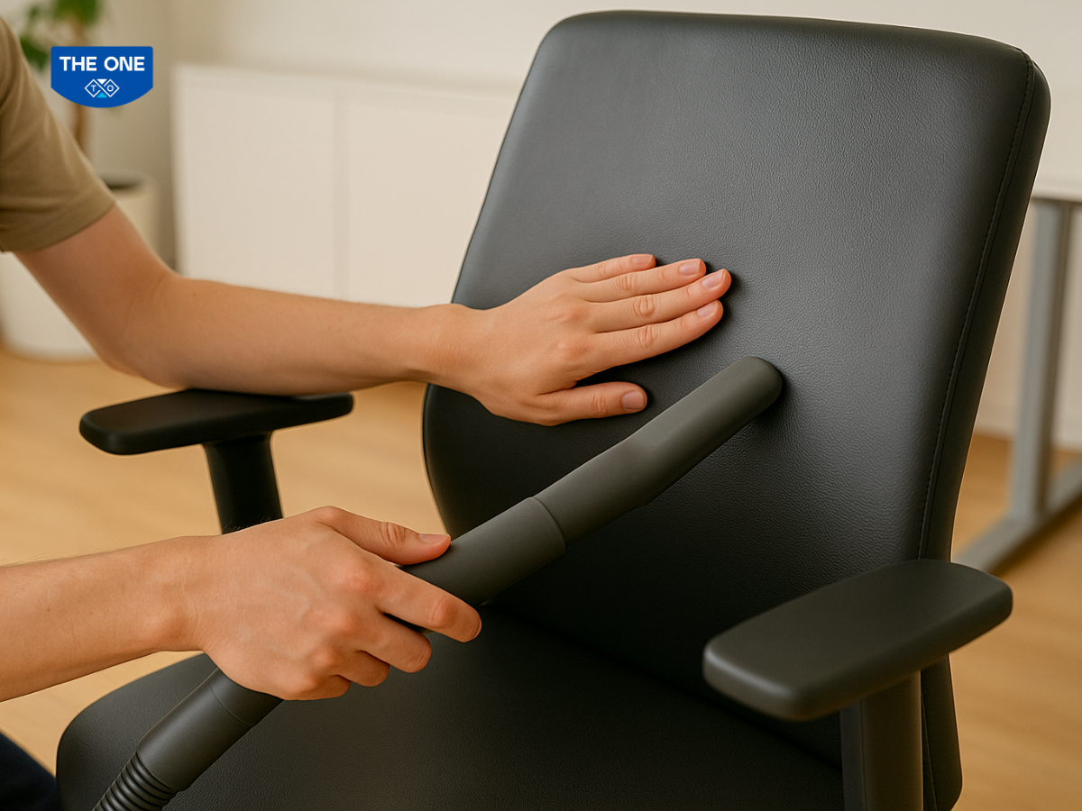 Da và simili có thể dùng máy hút bụi đầu trơn hoặc khăn để lau bụi