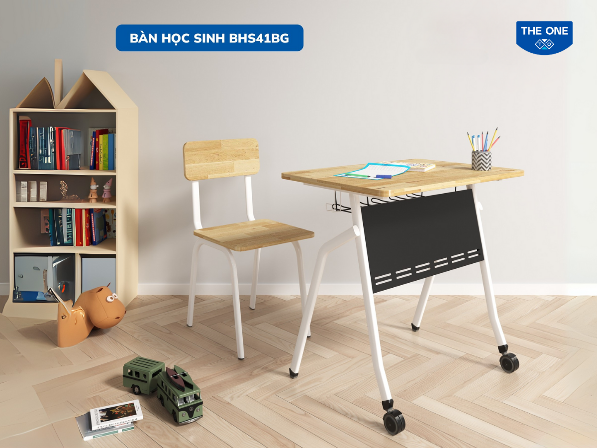 Bố trí thêm đồ dùng học tập vừa tăng năng lực tích cực, vừa nâng cao tính thẩm mỹ cho góc học tập. 