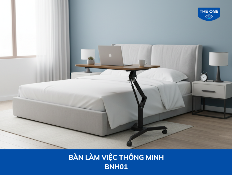 Bàn làm việc thông minh điều chỉnh được chiều cao, phù hợp cho cả ngồi và đứng.