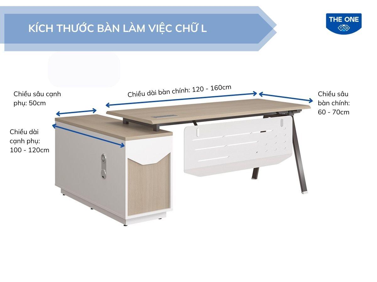 Bàn làm việc chữ L phổ biến cho nhân viên văn phòng.