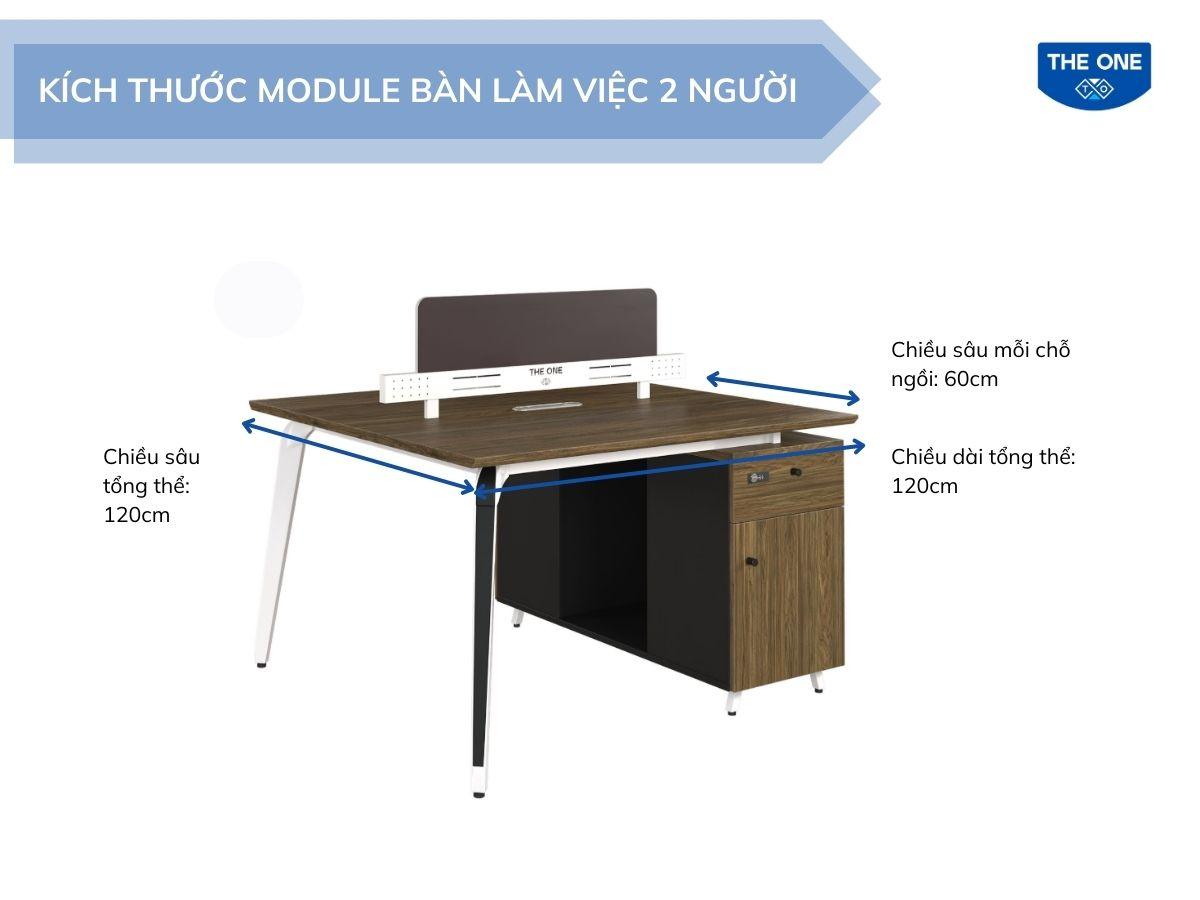 Thiết kế bàn làm việc theo cụm cho 2 người.