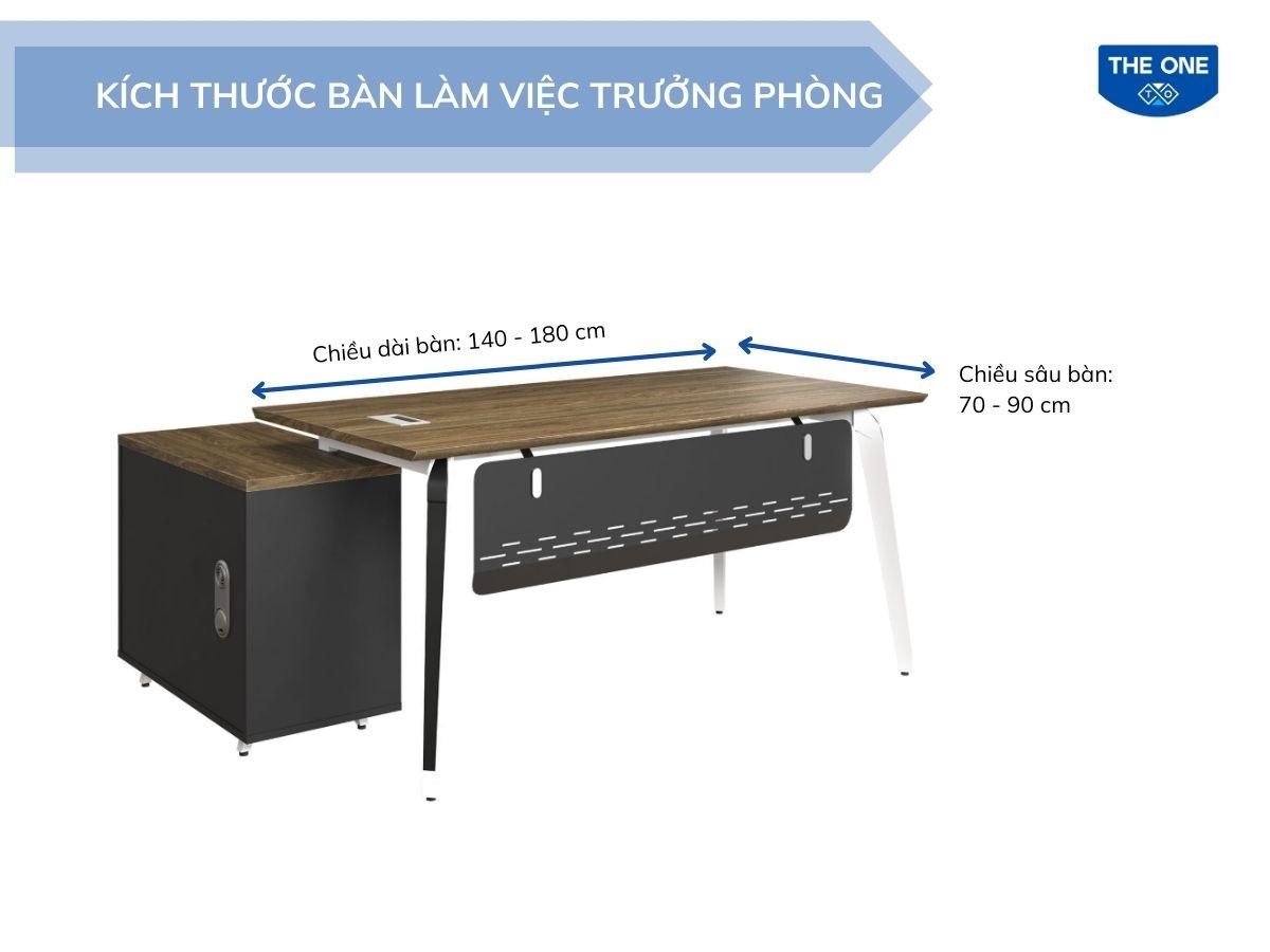 Bàn làm việc của trưởng phòng/quản lý thiết kế rộng hơn, có kệ đặt tài liệu tiện lợi.