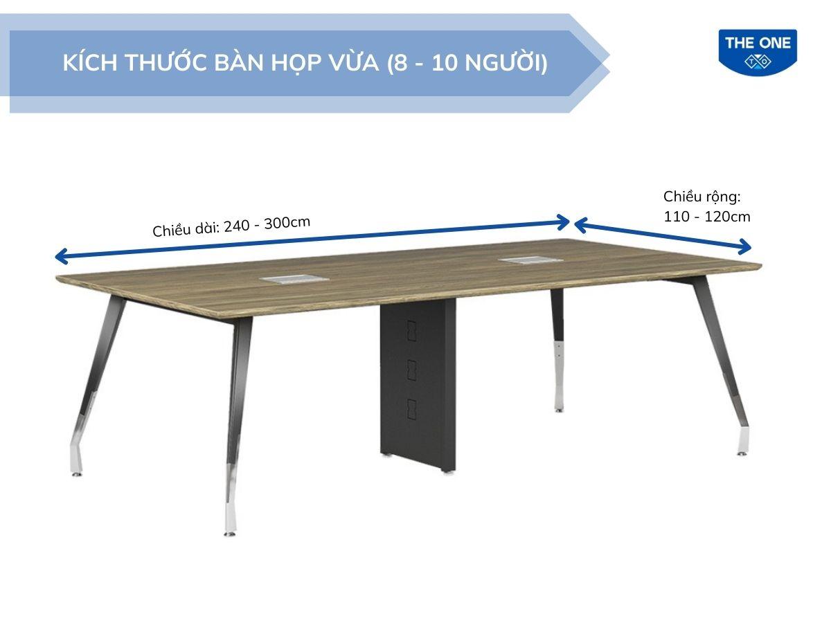 Kích thước bàn họp vừa cho 8 - 10 người