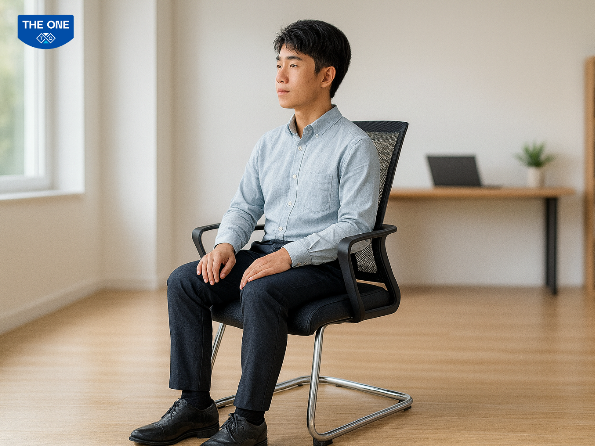 Ngồi thử để cảm nhận độ êm của ghế và sự nâng đỡ vùng thắt lưng