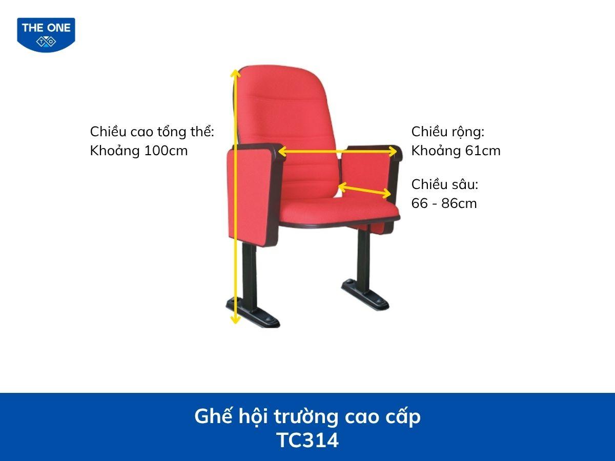 Kích thước ghế hội trường loại nhỏ