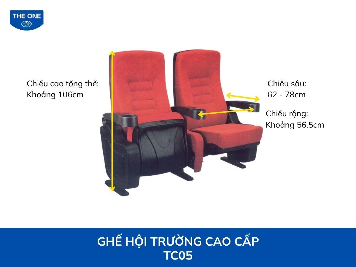 Kích thước ghế hội trường loại lớn