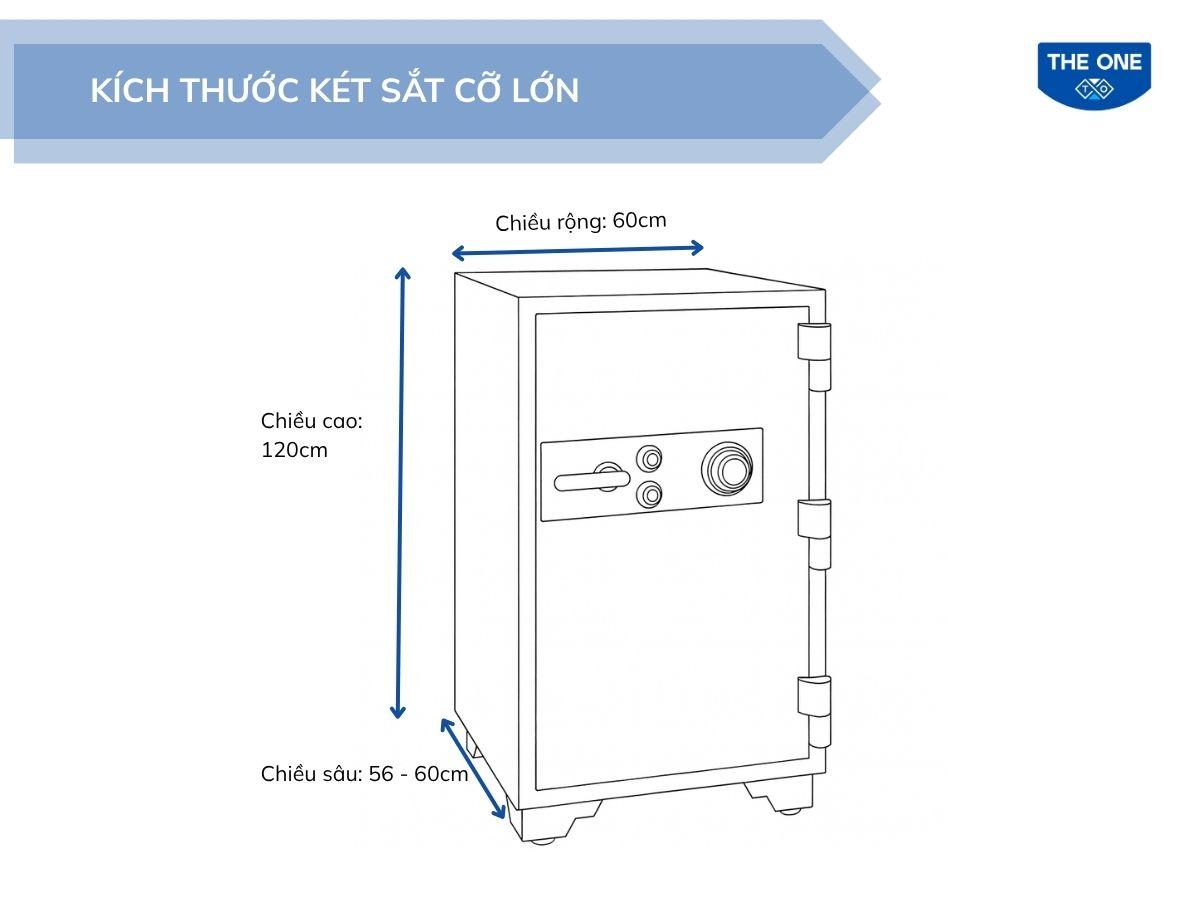 Kích thước két sắt cỡ lớn thường dùng cho doanh nghiệp