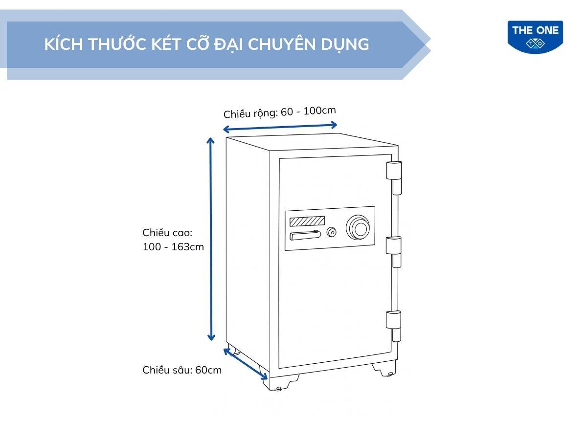 Kích thước két sắt chuyên dụng phổ biến cho các công ty, doanh nghiệp, ngân hàng