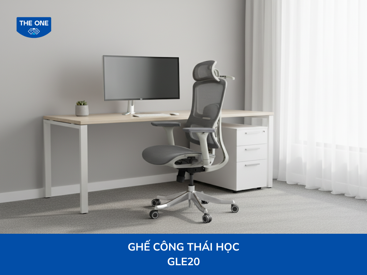 Ghế công thái học cao cấp có tựa ghế với khả năng điều chỉnh chiều cao và ngả hãm nhiều góc độ.